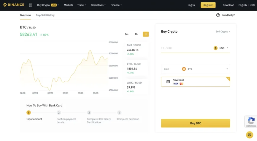 Where to buy bitcoin with credit card: Binance Fiat to Crypto