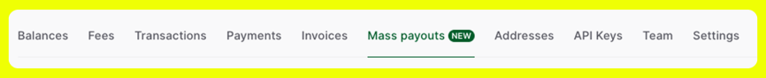 Mass payouts tab in CoinsPaid account Mass payouts tab in CoinsPaid account