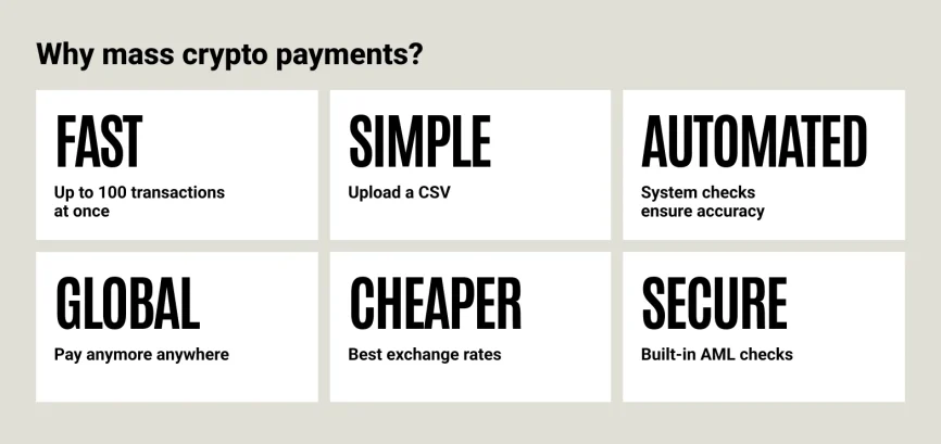 Why use mass crypto payments?
